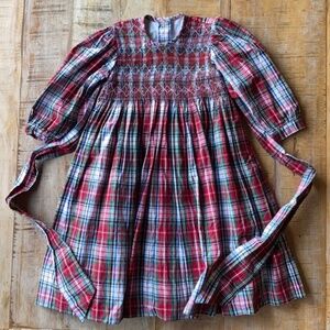 Strasburg Plaid Hand Smocked Dress 2T